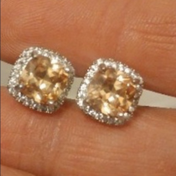 L21-HR SALE!8K Gold Princess Cut Morganite Champagne Topaz C - Picture 8 of 10